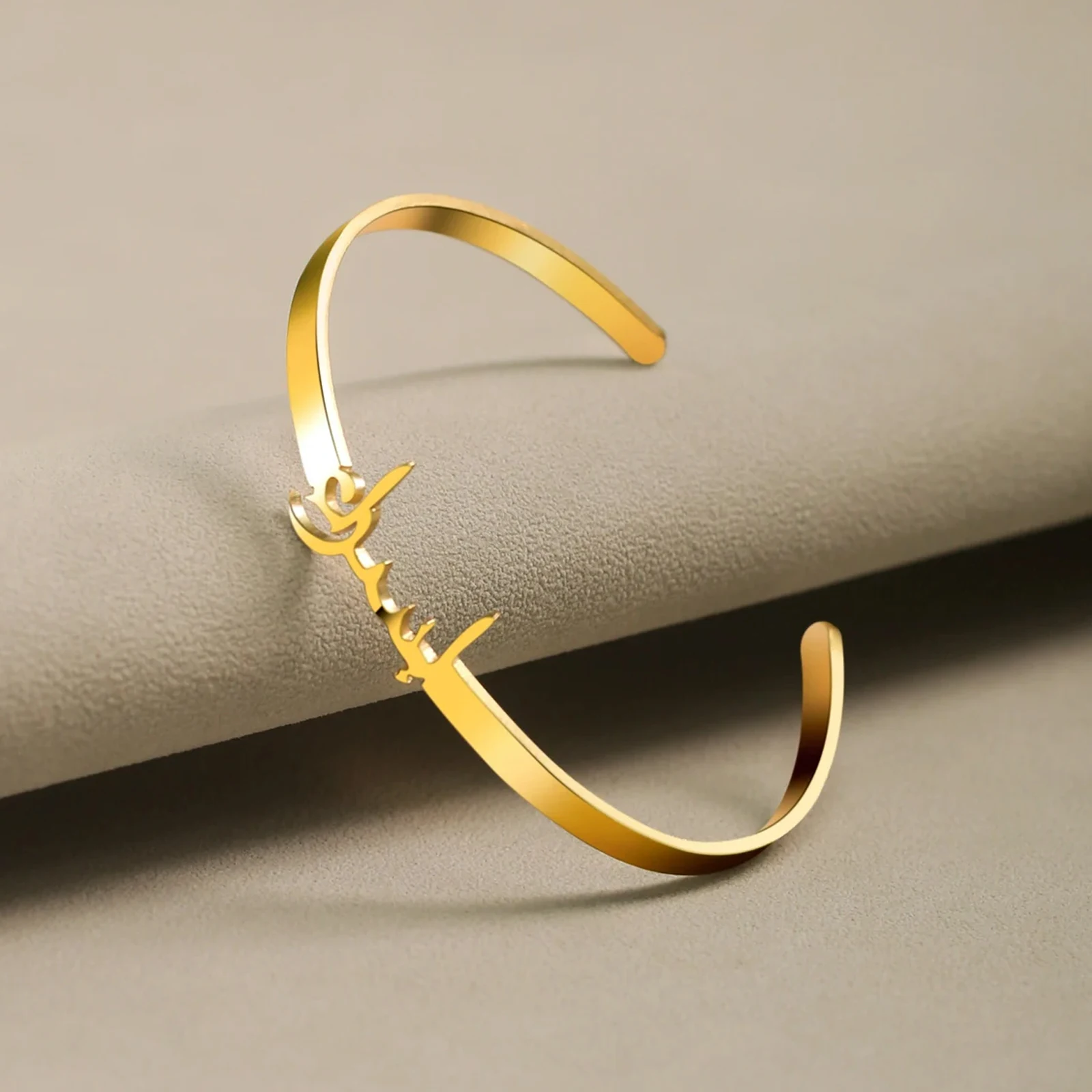 Lemegeton Personalized Arabic Name Bracelet Women Men Stainless Steel Jewelry Customized Arabic Name Bangle Birthday Party Gifts - view 4