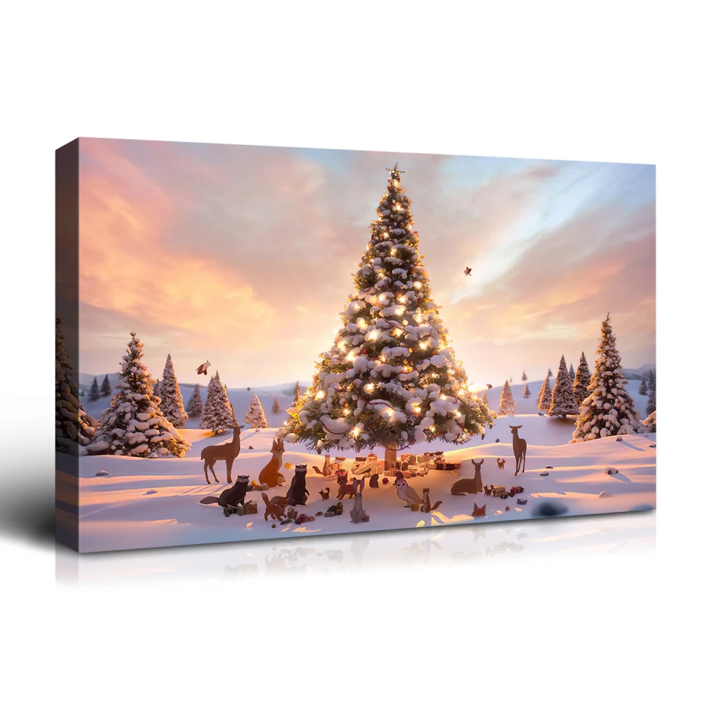 Framed Canvas Wall Art Decor Painting For Chrismas