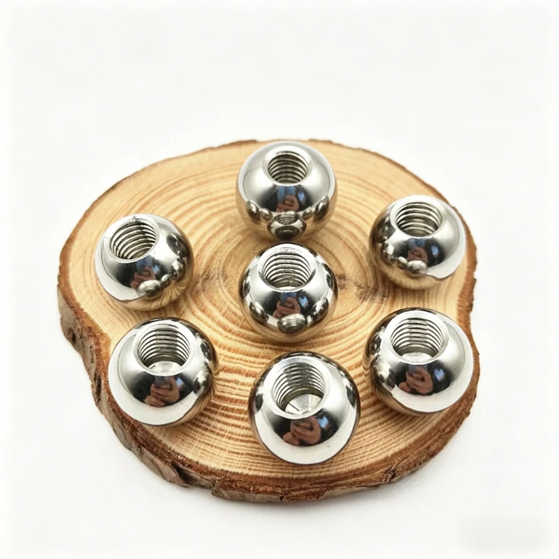 Thread Half Hole Balls 304 Stainless Steel Drilling Balls  OD2.5mm-50mm Metric Female Thread Blind Hole Smooth  Bead M5 M6 M8