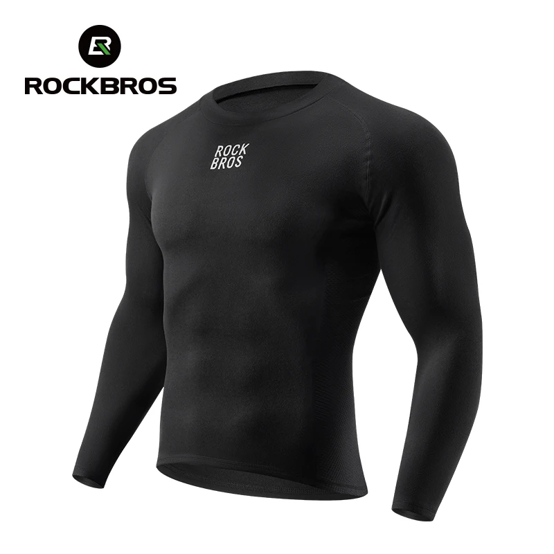 ROCKBROS Men Women Cycling Base Layers Winter Autumn Fleece Warm Bike Inner Top Underwear Windproof MTB Road Bicycle Basic Shirt