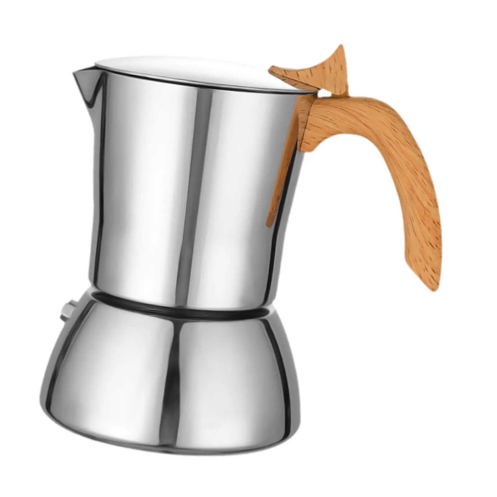 Anti Scald Handle Stovetop Espresso Maker 200ml Stainless Steel Coffee Pot for Italian Classic Brewing Camping