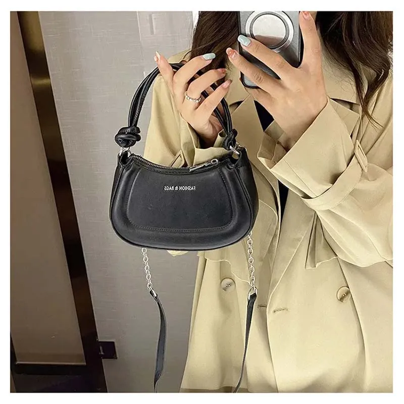 Spring Summer New Fashion PU Leather Women\'s One Shoulder Underarm Bag Simple and Fashionable Crossbody Small Square Bag