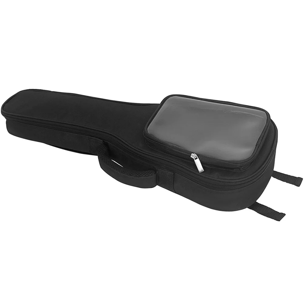 حقيبة حمل القيثارة مقاس 23 بوصة من قماش أكسفورد خفيف الوزن ومبطن ومتين ومقاوم للرذاذ وجيب شفاف حقيبة تخزين القيثارة #6