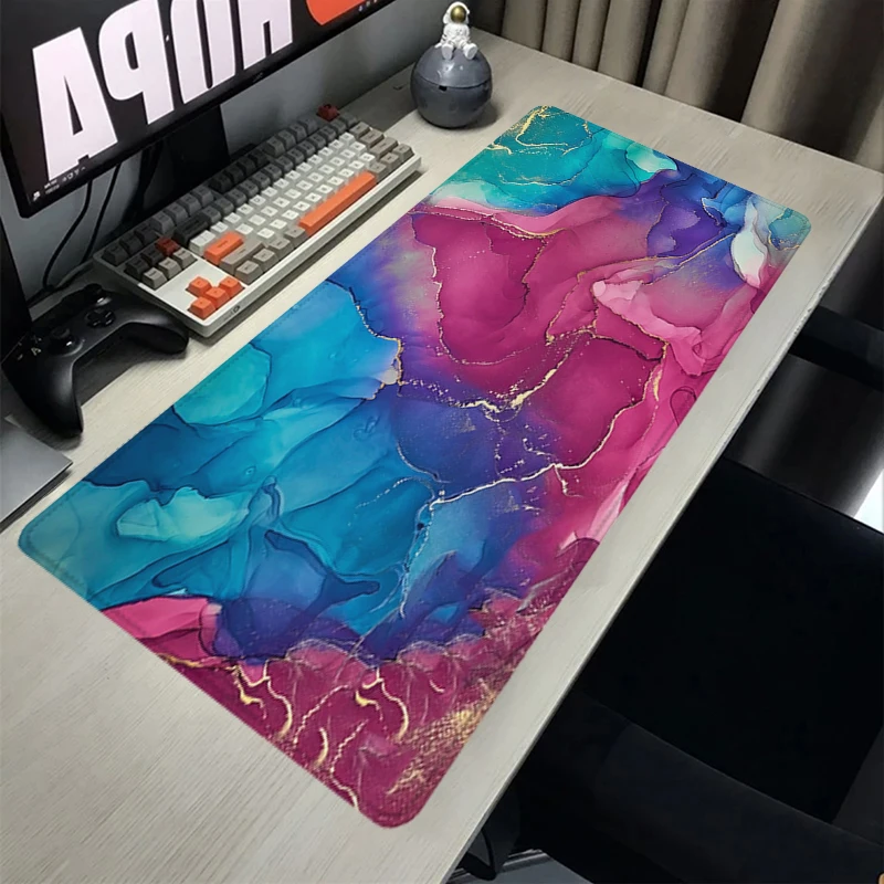 

Rubber Mousepad Marble Large Computer Desk Mat Locking Edge Keyboard Mats Mouse Pad Gaming Accessory Pc Gamer Cabinet Carpets