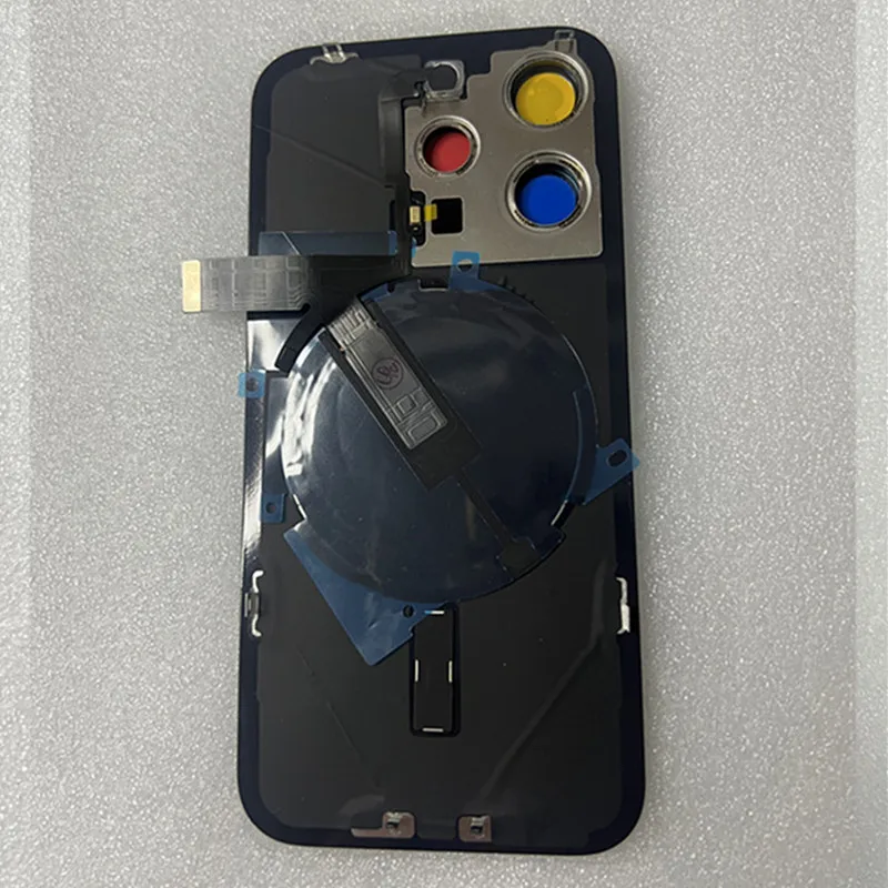 Tylna szklana obudowa do iPhone\'a 15 Pro Max 15 Plus Obudowa tylnych drzwi z bezprzewodowym kablem elastycznym Wymiana metalowej płyty