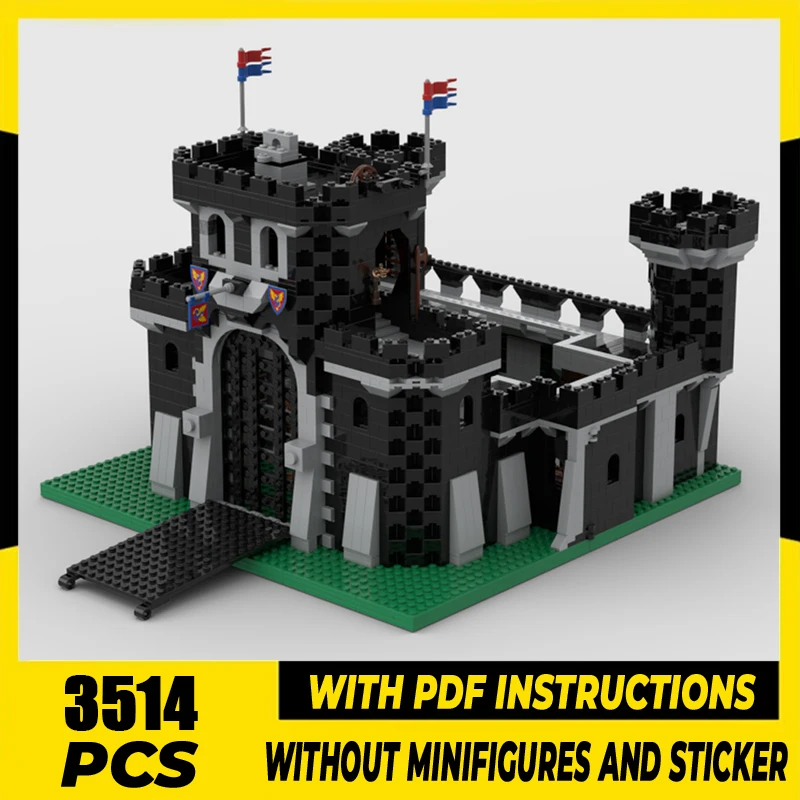 

Moc строительные блоки замок Deluxe 1988, модель замка черного монарха, сделай сам, сборная конструкция, средневековая игрушка, подарок на день рождения