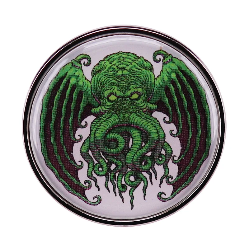 Green Mythical Creature Cthulhu Enamel Pins Horrible Octopus Lapel Badge Brooch Decoration Jewelry