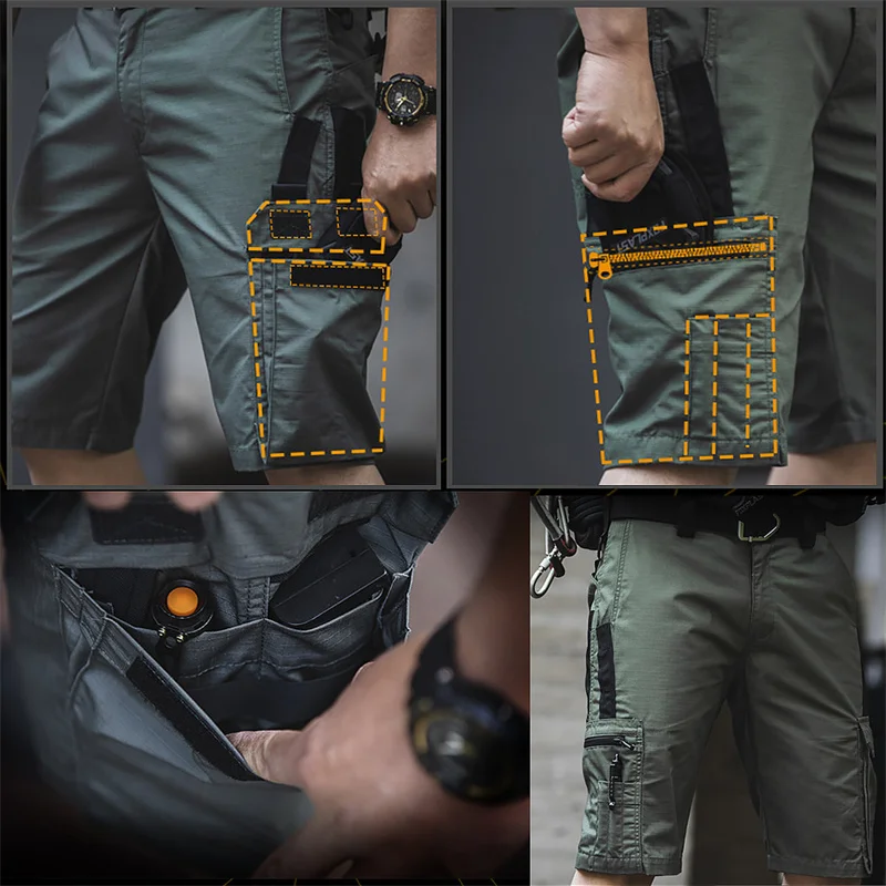 Pantaloncini mimetici tattici Pantaloni da lavoro all'aperto Pantaloni corti cargo casual multitasche da uomo Pantaloncini resistenti all'usura ad asciugatura rapida Uomo