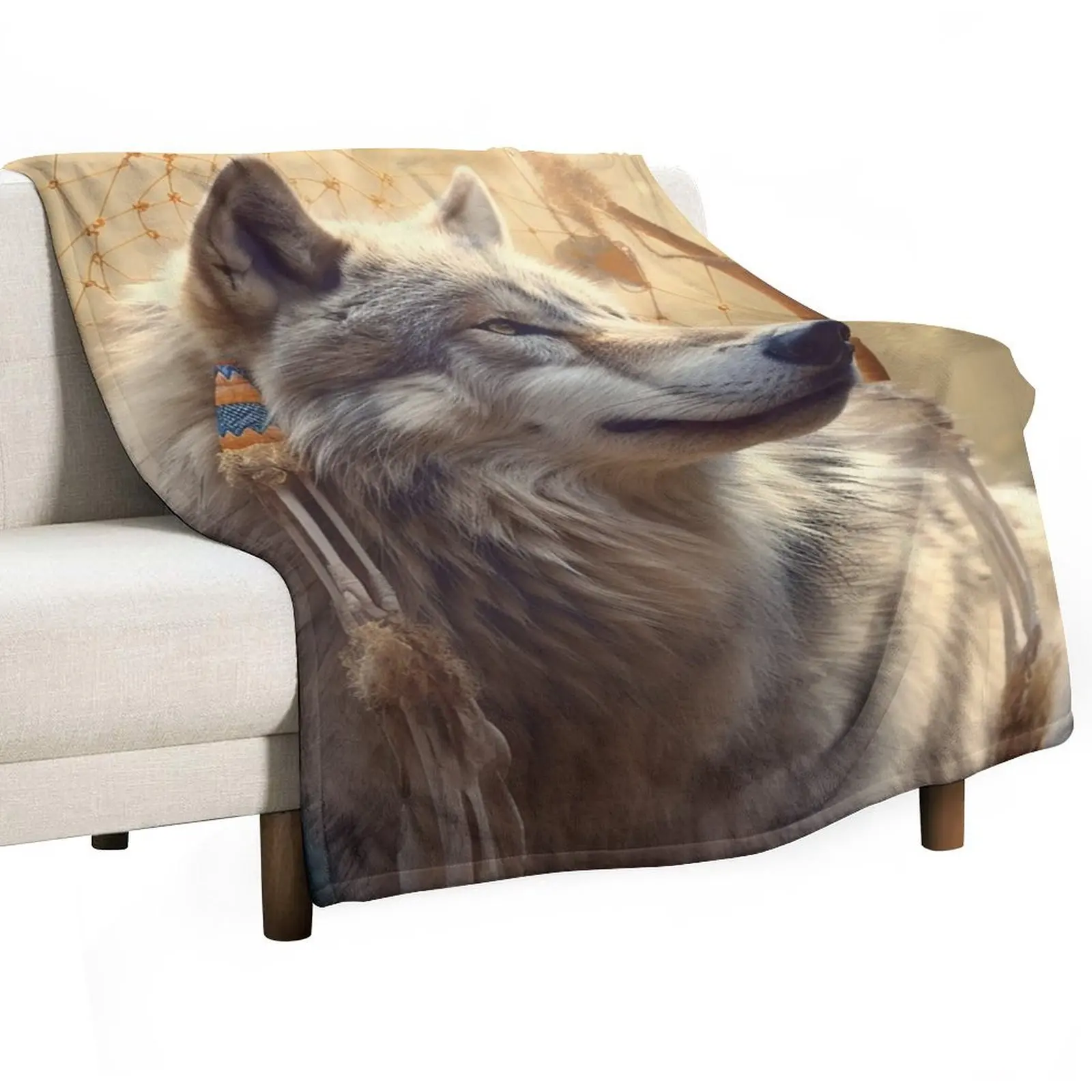 

Wolf and Dream Catcher Throw Blanket Blankets For Bed Designers Warm Baby Blankets