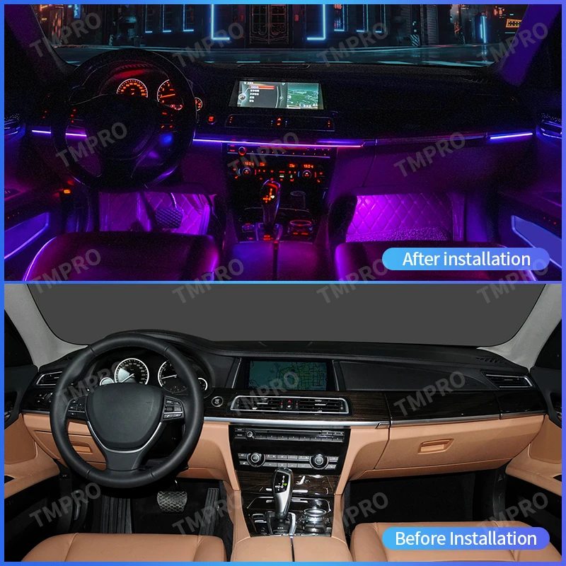 Applicable for 2009-2014 For Bmw 7 Series F01 Ambient Lights Automotive Interior Decoration64 Colors LED Safety assistance