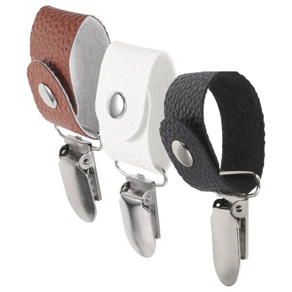 

3 pcs Hat Clips Travel Outdoor PU Hats Holder Bag Luggage Accessories Black White Brown Set Hat Clip Women Travel