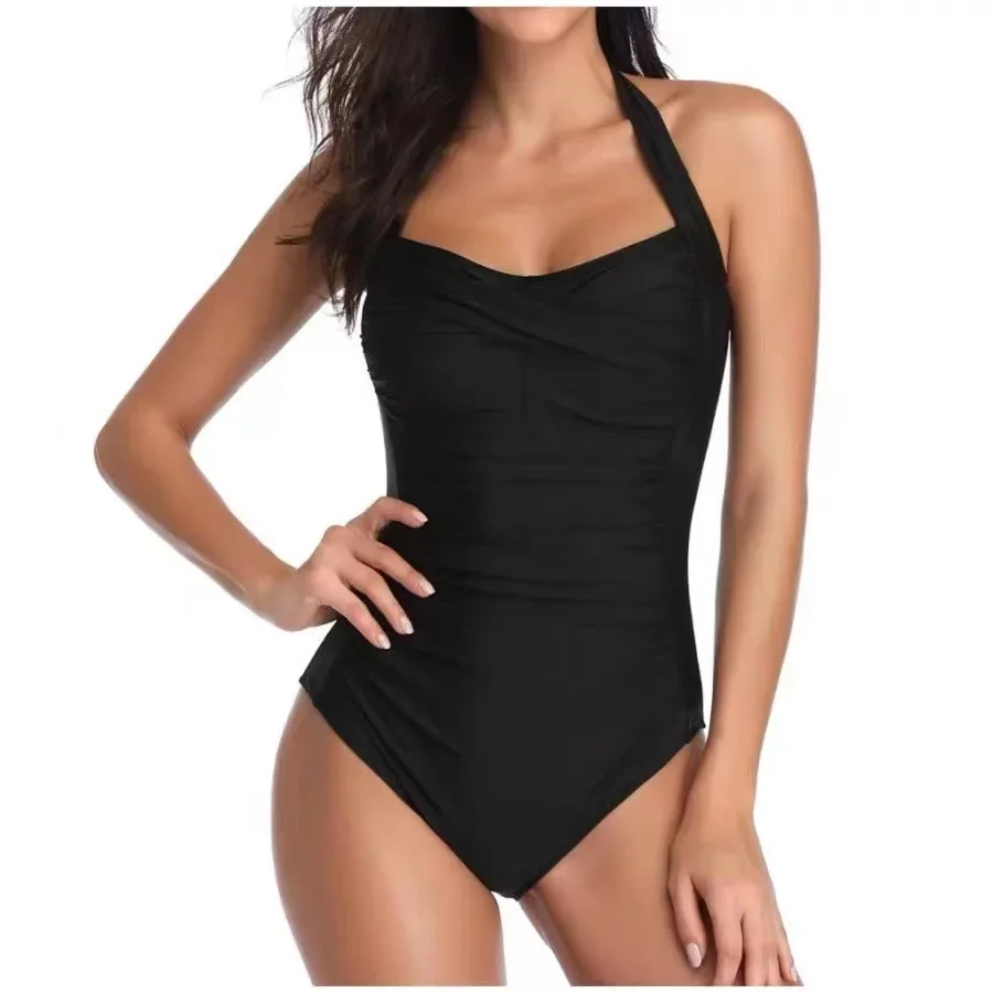 2025 Sexy One-Piece Swimsuit Women's Strapless Backless Print Cross-Border Beach Swimwear Comfortable Casual Slim Sportswear