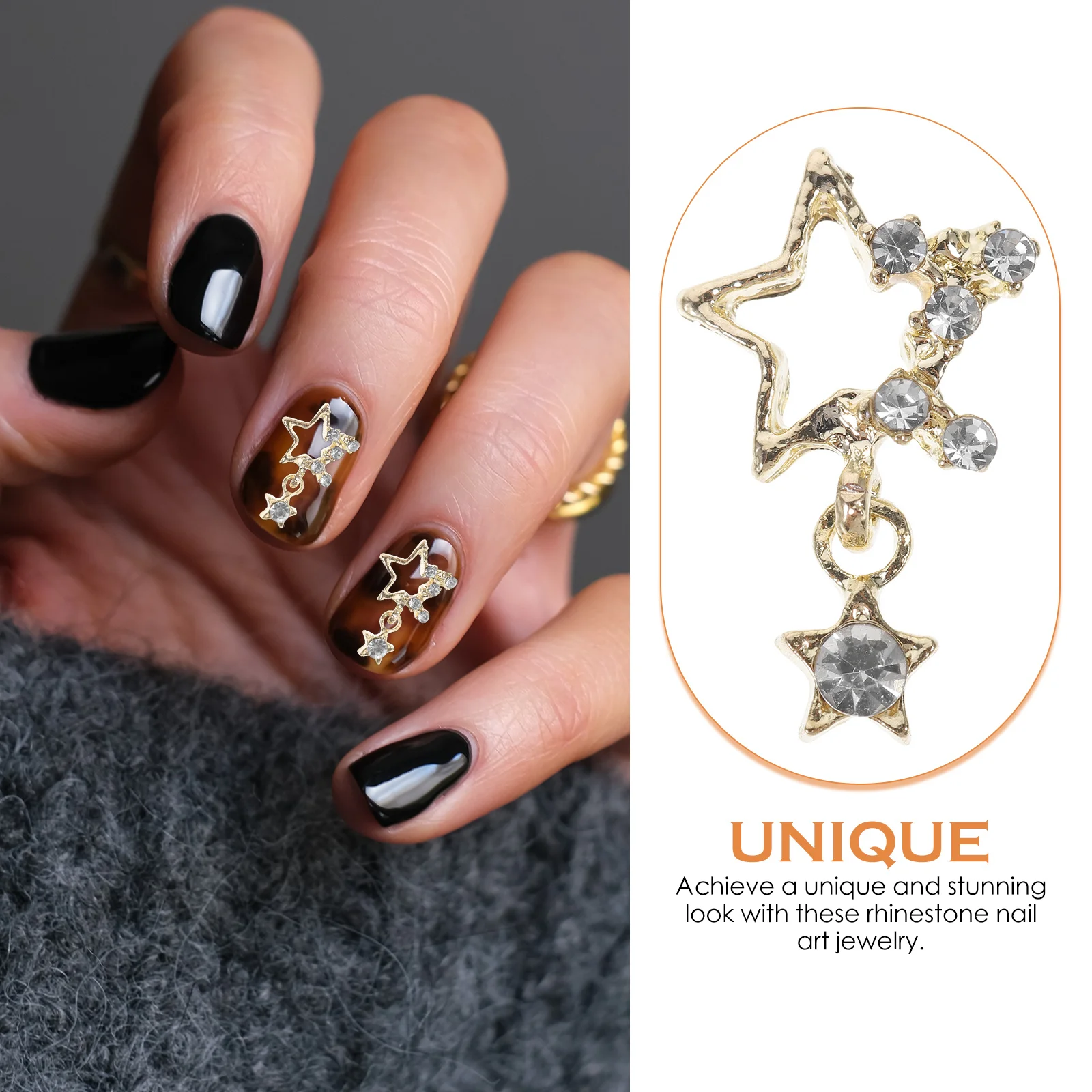 Breloques artistiques en strass, perceuse à eau, décorations d'ongles, gemmes étoiles pour ongles en Gel acrylique, bijoux 3D, fournitures en vrac, 20 pièces