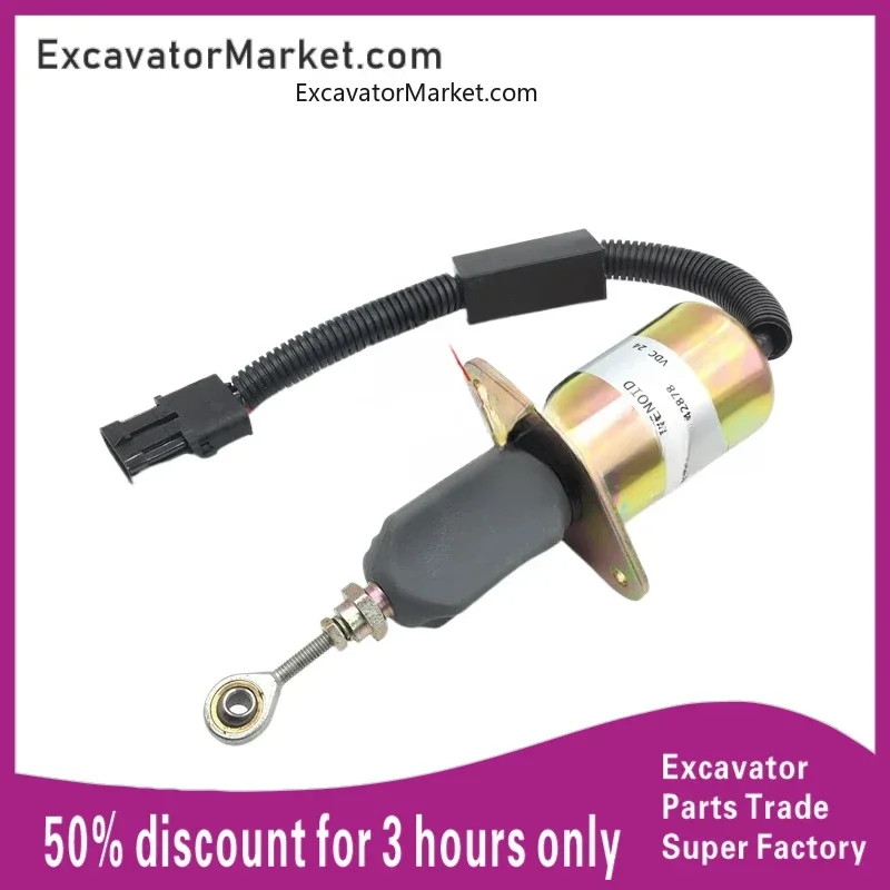 for Excavator Cummins 6CT engine flameout solenoid valve switch c4942878 flameout switch assembly 12v 24V excavator