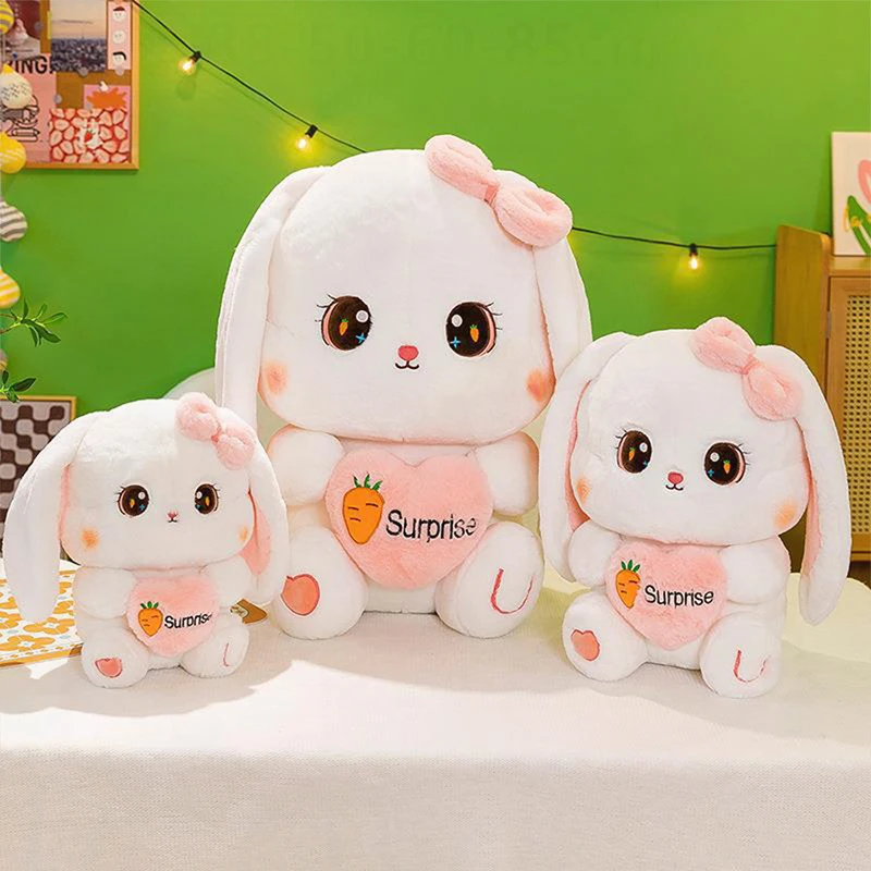 

Cute Kawaii Plush Toy Stuffed Bunny Rabbit Holding Heart Eared Doll Birthday Gift for Kids Girls Couples Factory