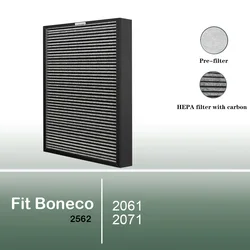 2562 Filtro deodorante per BONECO 2061 2071 Purificatore d'aria Filtro HEPA con carbone