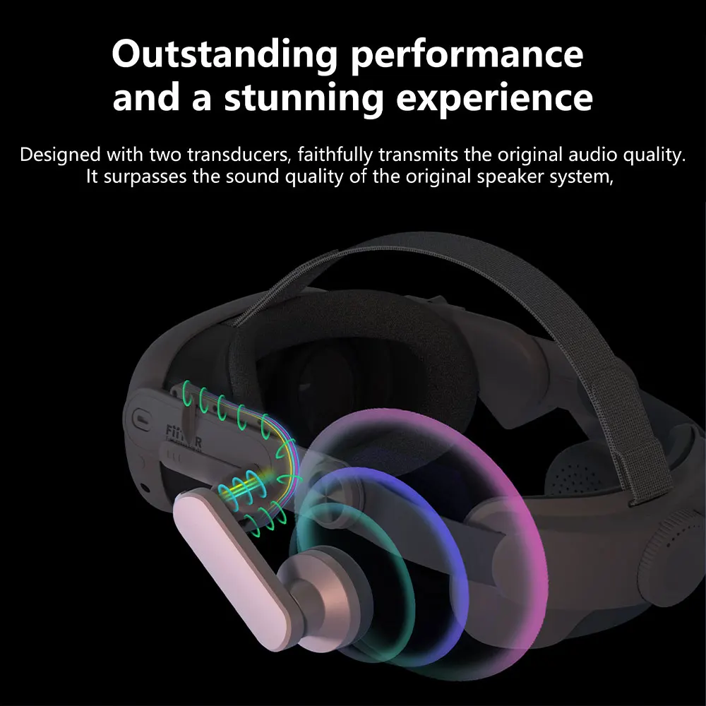 Head Strap Headphones for Meta Quest 3/Quest 3S VR Headset Enhanced Sound Adjustable Comfort Ear Muffs Elite Strap Accessories