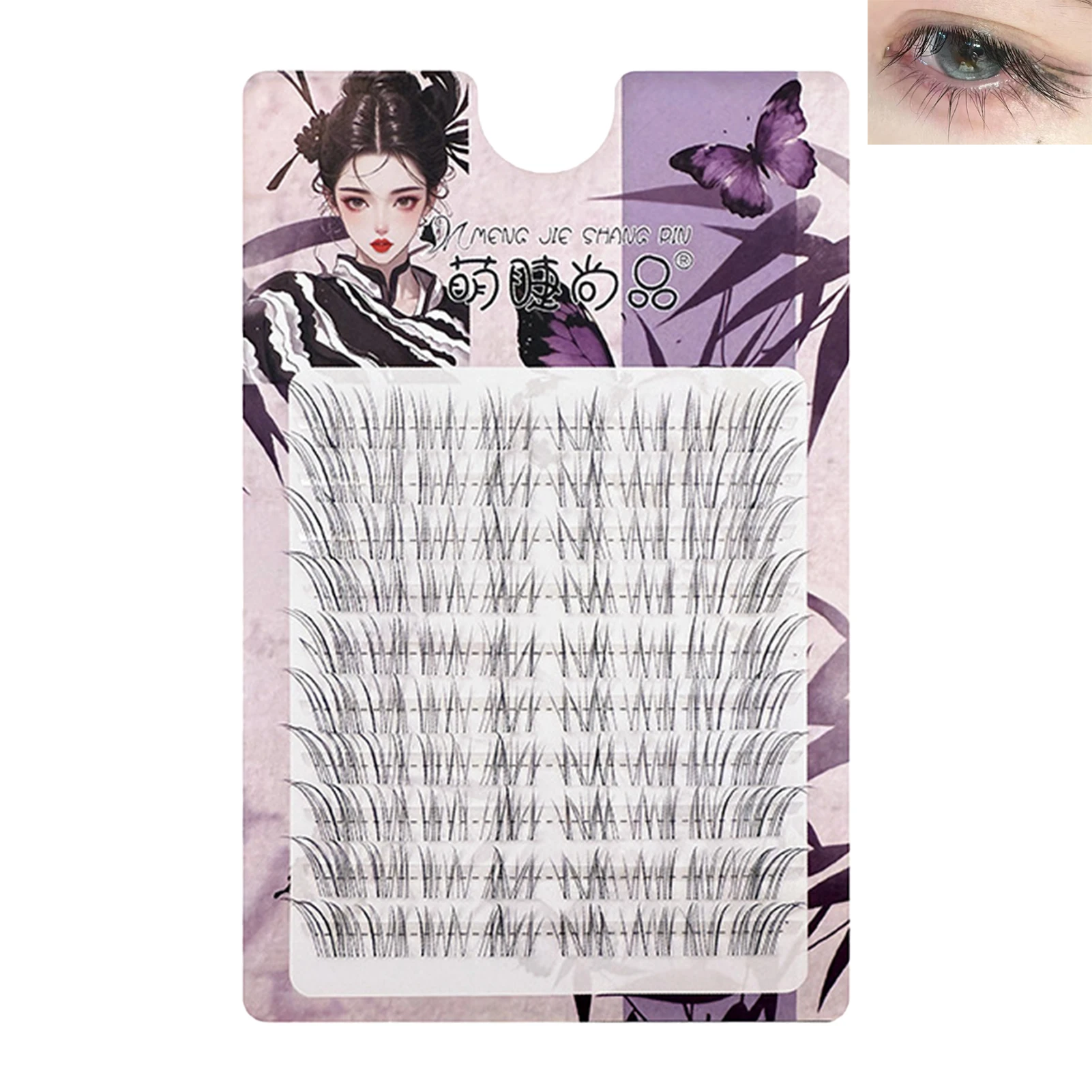 DIY Fluffy Cat Eye Falsche Wimpernverlängerungen Einzelne Clusterwimpern Natürlicher geflügelter Stil Tägliche Wimpern Koreanisches Make-up-Zubehör – Detail 7