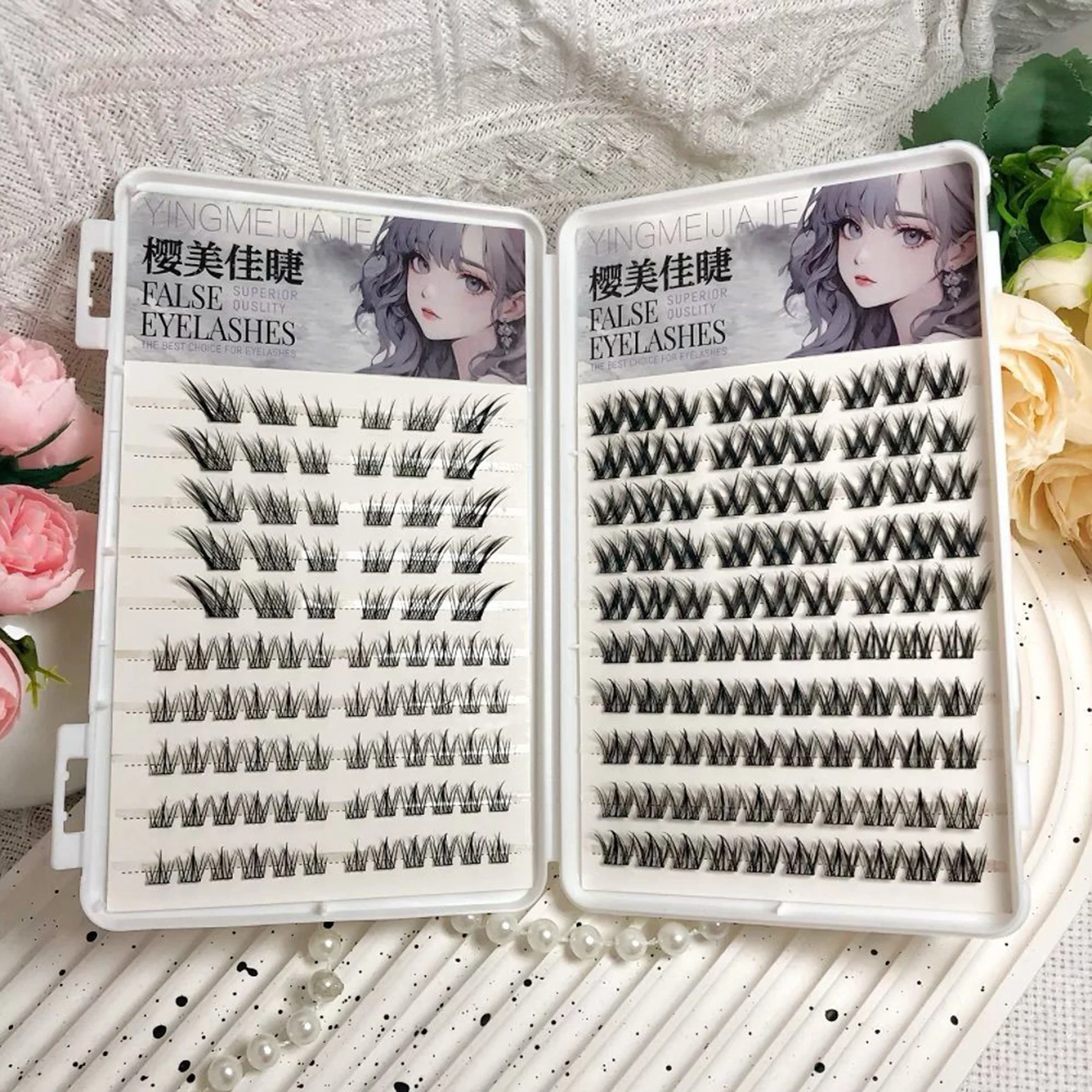 DIY No Glue False Eyelashes Adhesive Strips Glue free Natural Self Adhesive Volume cluster Eyelashes For Daily And Stage Wear