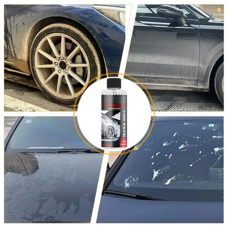 Foaming Car Cleaner High Concentration Car Shampoo High-Foaming Polish Liquid 1:100 Dilution For Water Stain Tire Bird Dropping