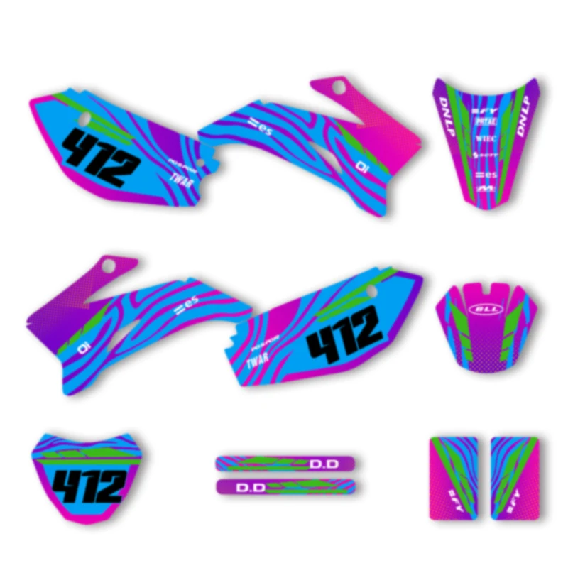 DSMTECH For Yamaha TTR 110 TTR110 All Years Motorcycle Graphics Background Decals Sticker Fairing Customize Protector 007