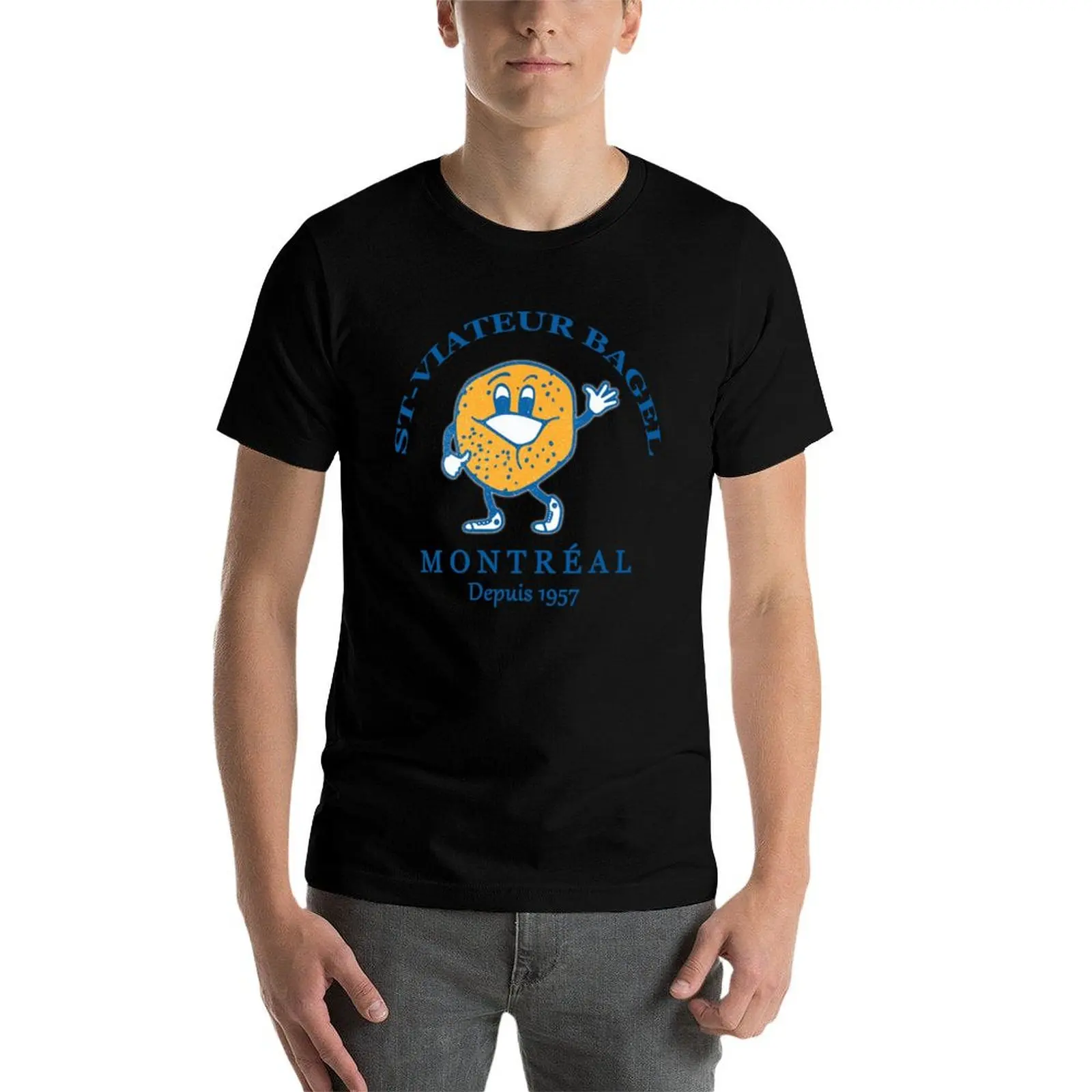 

Bagels Are booming ST Viateur Bagel Montreal Depuis 1957 T-Shirt man t shirt summer g man t shirts for men anime tshirt T-Shirt