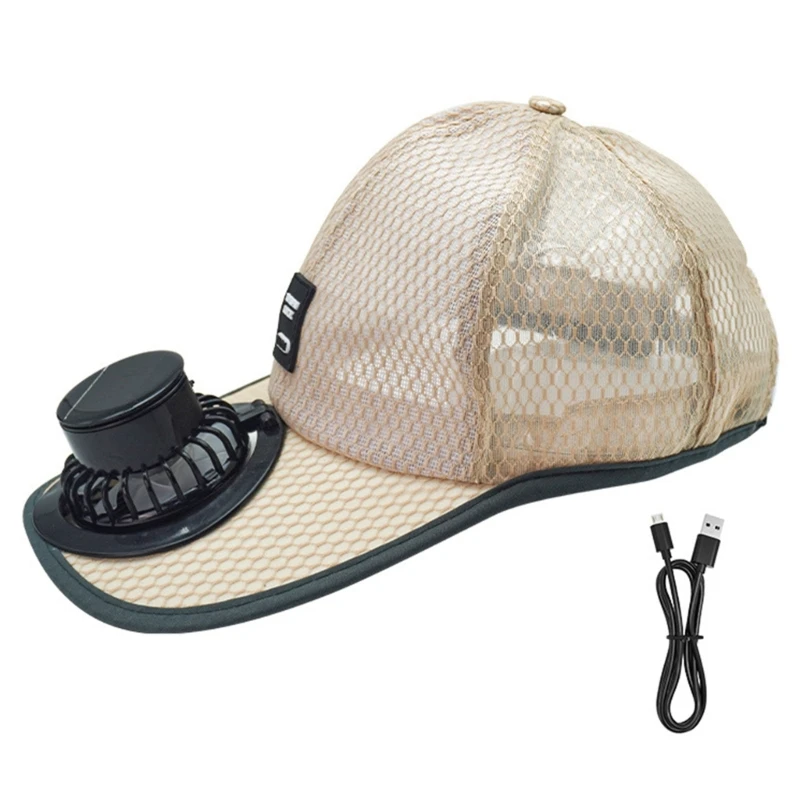   Solar Energy Cooling Hat With Noiseless Fan Baseball Cap For Day Comfort