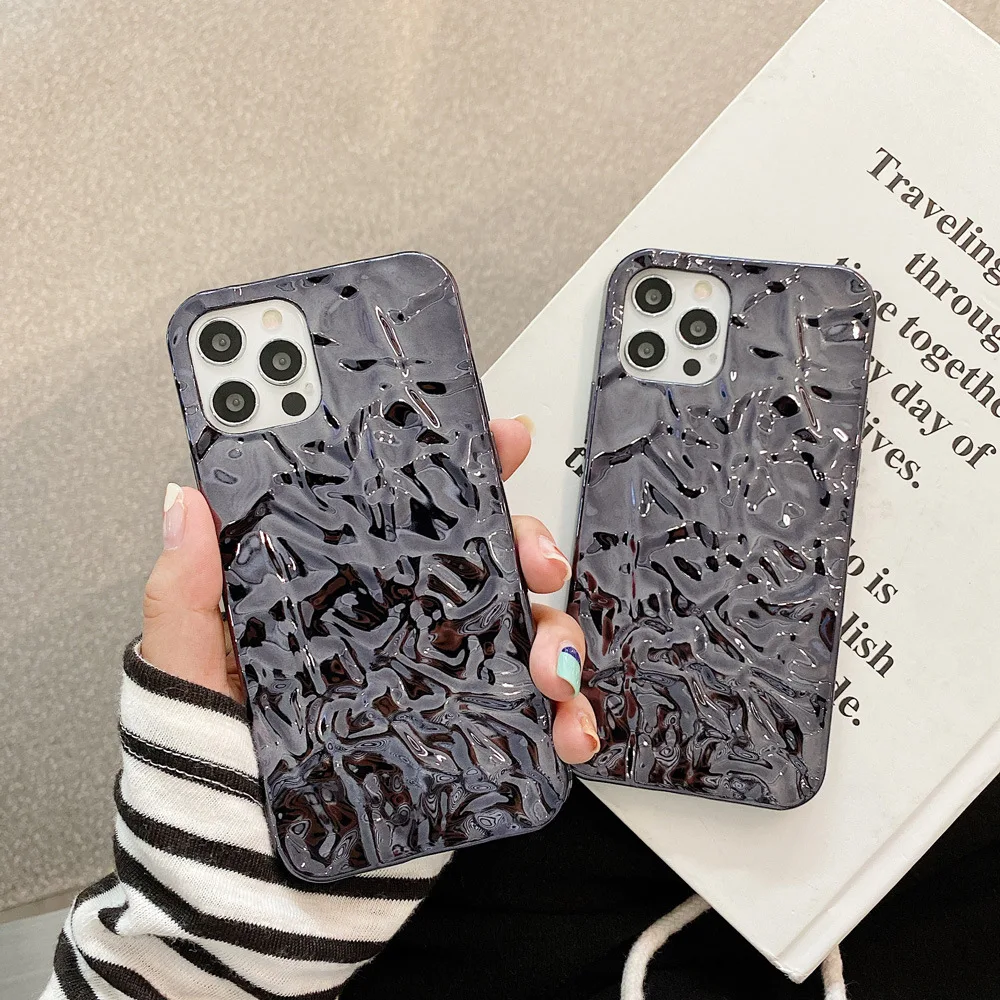 

3D Origami pattern tin foil Shockproof Case for iPhone 16 15 14 13 12 11 ProMAX XS MAX XR X XS 7 8 Plus SE 2020 Cover Women