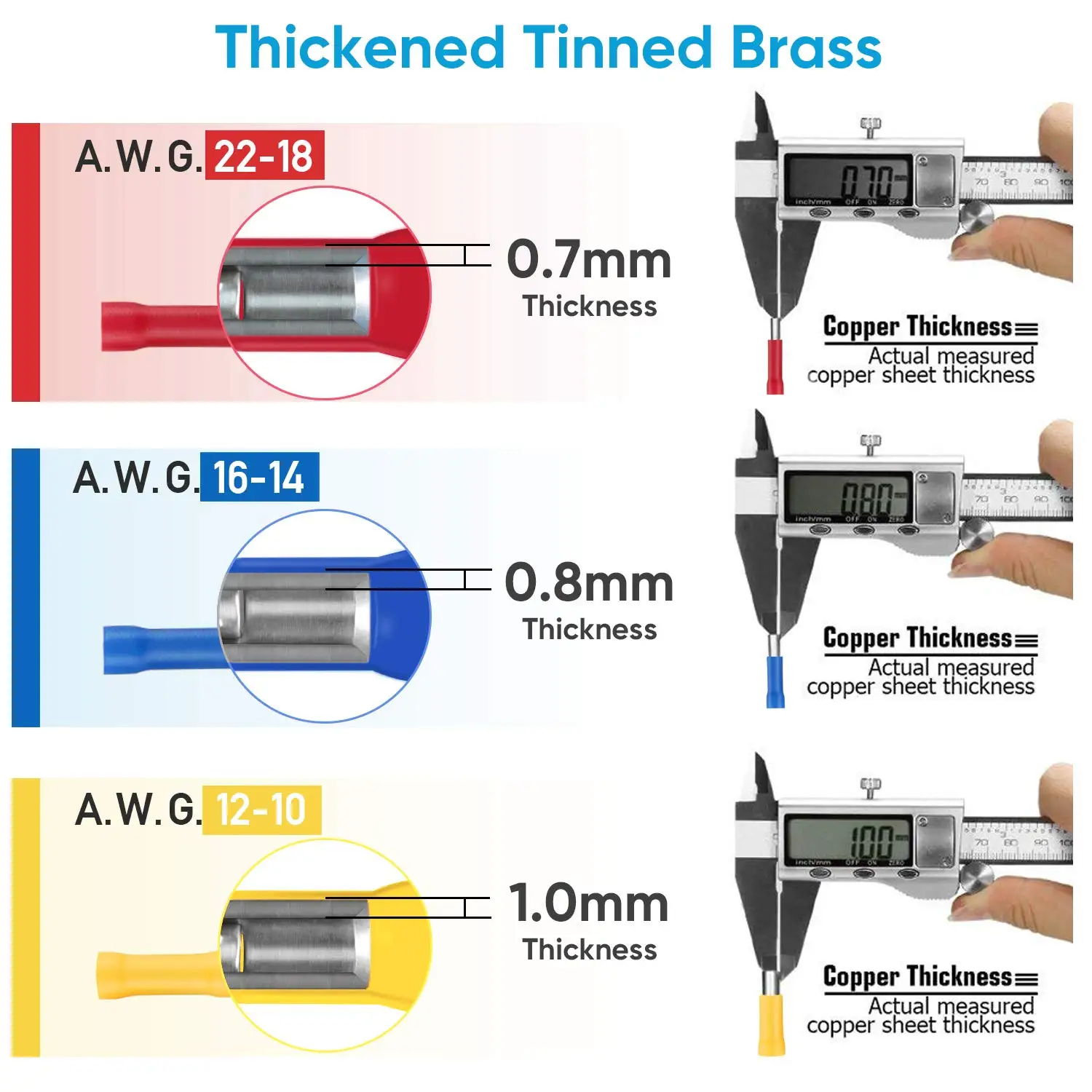 WOZOBUY  Insulated Cable Connector Electrical Wire Crimp Spade Butt Ring Fork Set Ring Lugs Rolled Terminals Assorted Kit