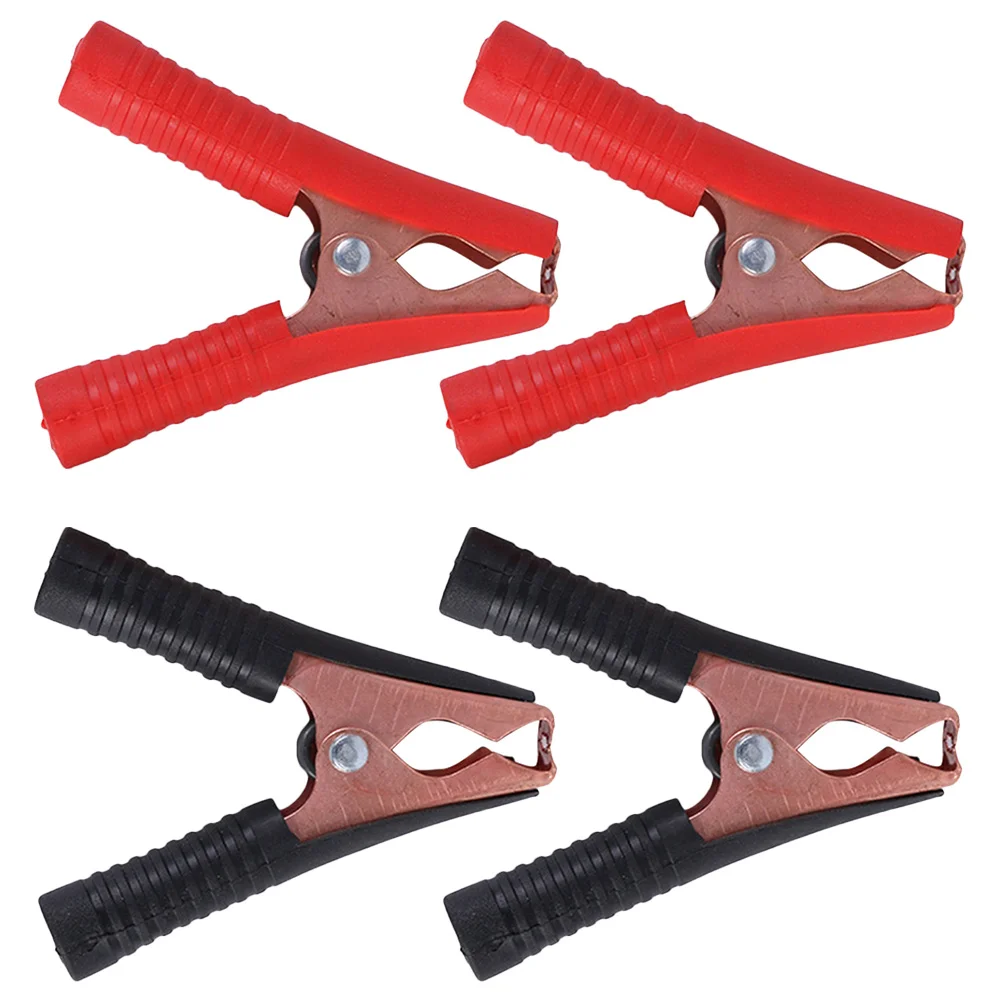 

4Pcs Electric Clamps Copper Plated Auto Alligator Clips Protective Cover Automotive Car Motorcycle Marine