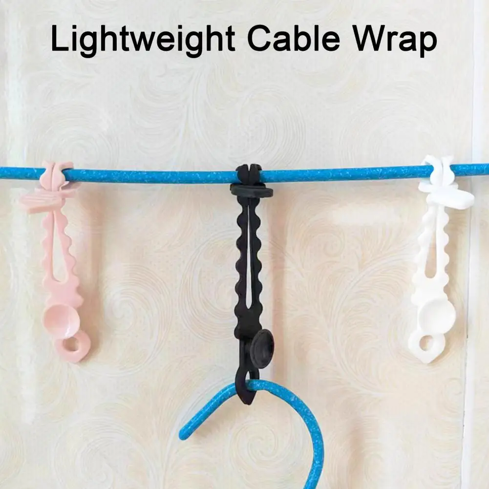 20Pcs Bobbin Winder Silicone Cable Ties Reusable Cable Organizer with Button Charging Cables Headphones USB Cables Organizer