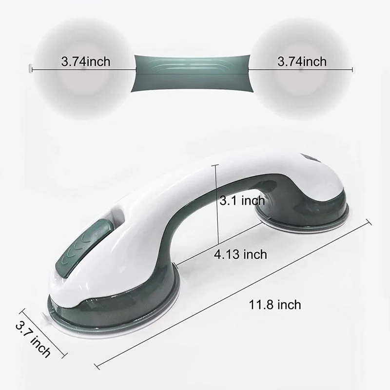 2PCS Shower Grab Bars Toilet Non-slip Support Handle Bathroom Safety Grab Rod Handles  Elderly Child Vacuum Suction Cup Handrail