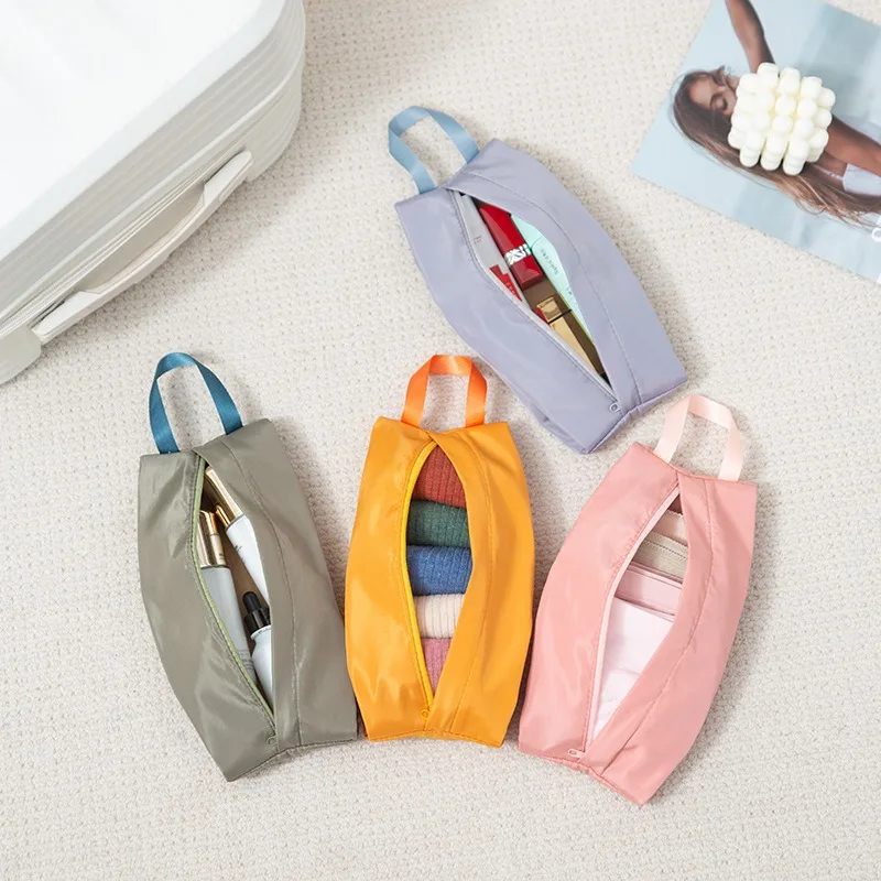 Portable Travel Cosmetic Organizer Bag Folding Zipper Wash Bag Socks Underwear Storage Pouch for Travel Suitcase Finishing Bag