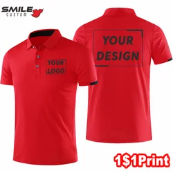 Summer Men And Women Sports Quick Dry Polo Custom Logo Fitness Breathable Short Sleeve Lapel Top Design Print Embroidery S-6XL