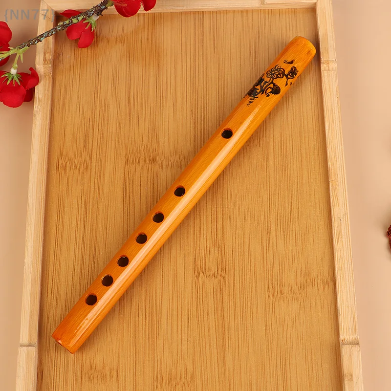 Traditional Chinese Bamboo Flute 1Pc, 6 Holes Vertical Wooden Color Clarinet for Beginner Student, Folk Musical Instrument