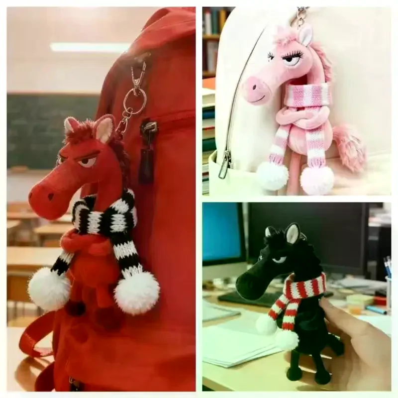 Muñeco de peluche, mascota de Año Nuevo del caballo, juguete de Pony de peluche, mochila, accesorios colgantes, llavero de caballo de dibujos animados, novedad de 2026