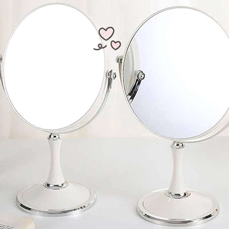 6 Inch Portable Desktop Cosmetic Mirror ABS Simple Bedroom Tabletop Vanity Mirror with Adjustable Suspension Bracket
