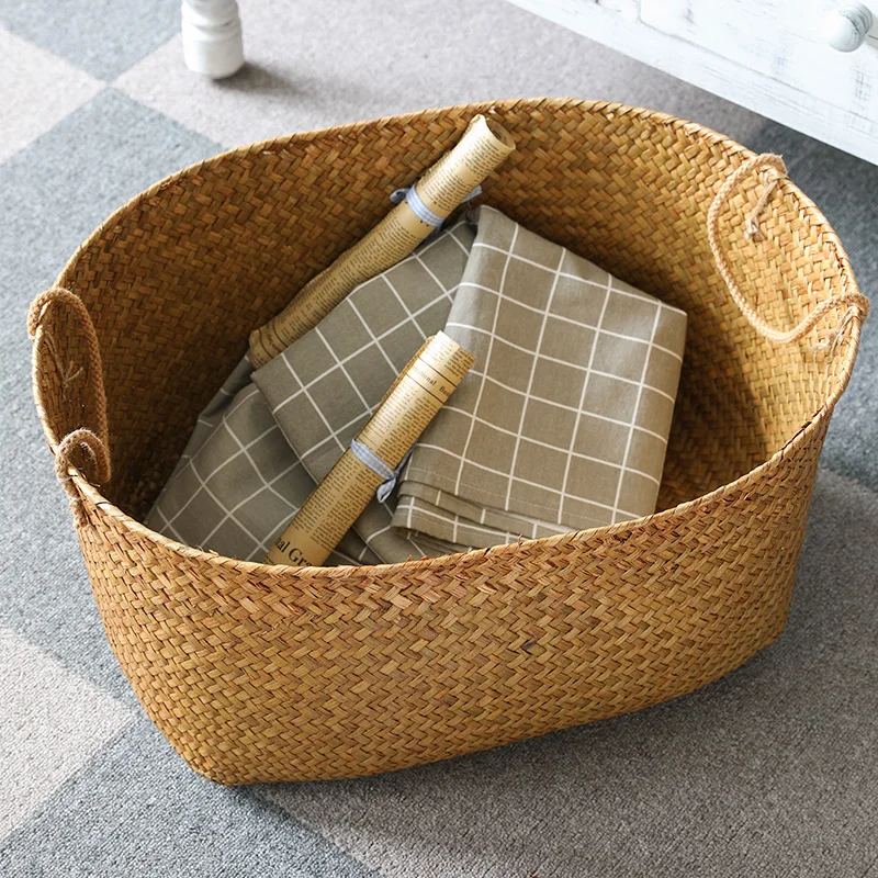 Hanrted Large Size Wier Dir Clothes Basket Nordic Sle Home Use Storage Basket for Laundry Retro Element ular