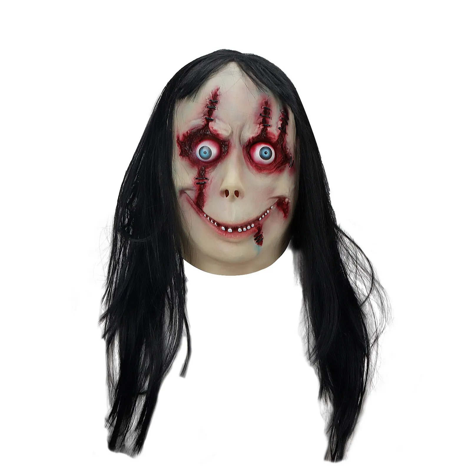 Creepy Halloween Mask Sadako Horror Mask Cosplay Props Halloween Face Mask