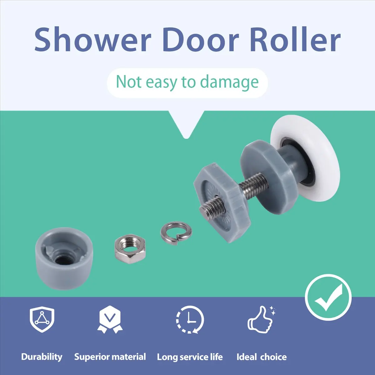 HITL Replacement Shower Door Roller Wheel Runner Diameter 25mm
