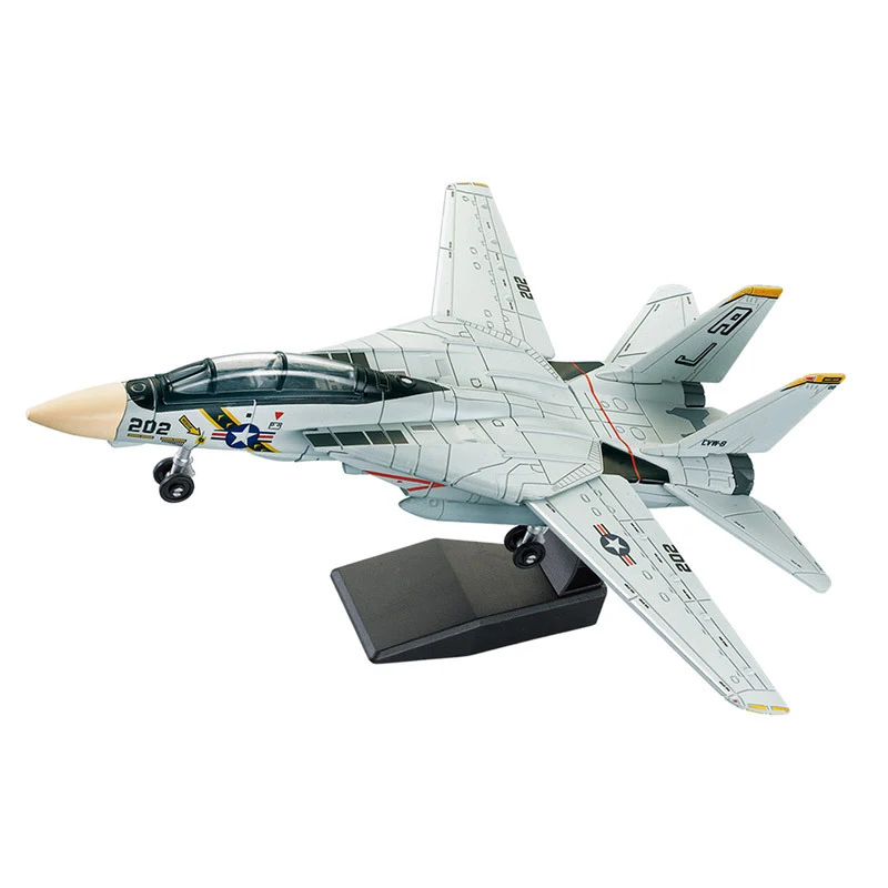 New·1:72 Scale F-14 Tomcat Fighter Jet Model White & Black ABS Plastic Aircraft With Detailed Design 10.24inch Length·
