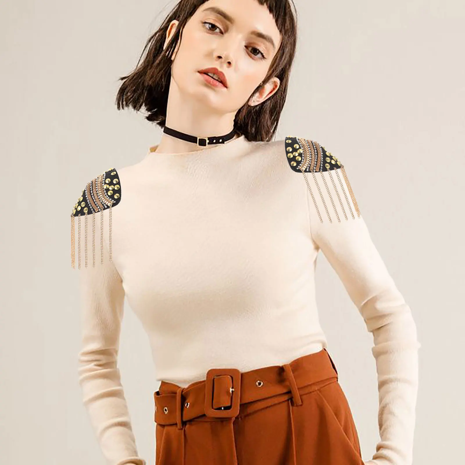 1 par para disfraz de estilo militar, borla fresca, decoración de hombro, tablero de hombro