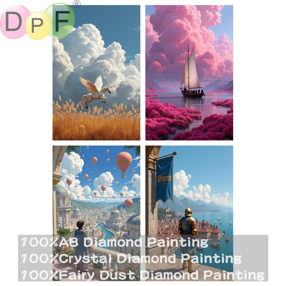 

DPF 100% полная фея пыль дрель кристалл AB алмазная живопись фантастическое путешествие вышивка искусство домашний декор ремесла подарок