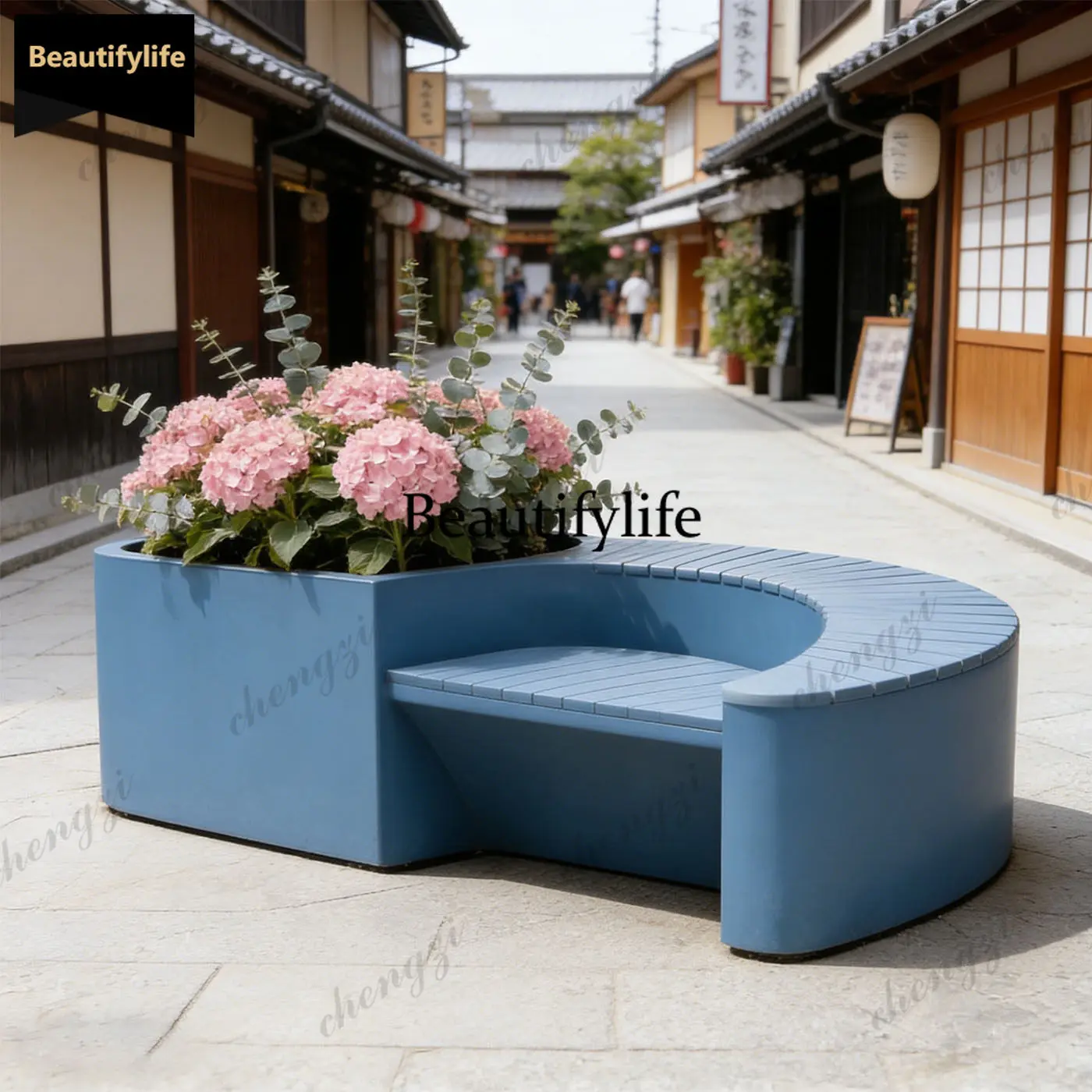 

Q181 Outdoor Modern Simple Flower Box Seat Sales Department Commercial Street Milk Tea Shop Leisure Flower Bed Chair