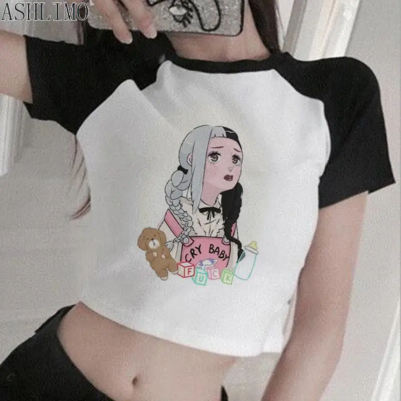 Women T-shirt Kawaii Melanie Martinez K-12 Cartoon Aesthetics Tee Short Sleeve Fashion Summer T Shirt Y2K Tops Clothes Female