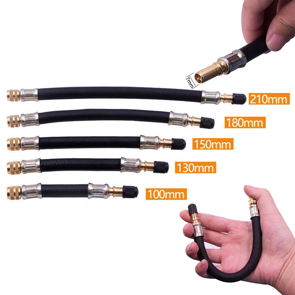 1pcs Air Pump Extension Tube 100/130/150/180/210mm Copper Tire Valve Extension Adapter For Bike, Motorcycle, Car Tire Fill Tools
