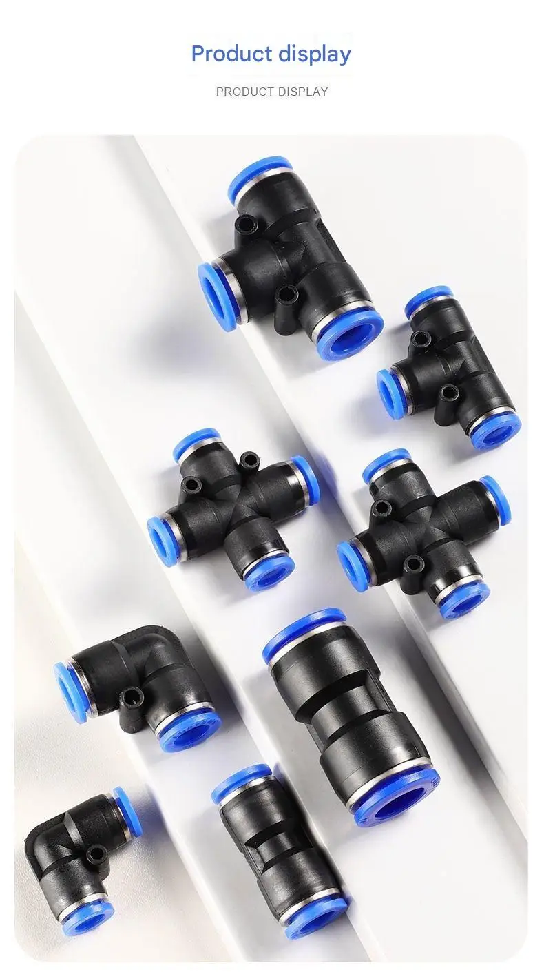 10pcs Pneumatic Push to Connect Air Tube Fittings Straight Elbow Tee Y 4 Way 5 Way Reducer Connectors 4-16mm
