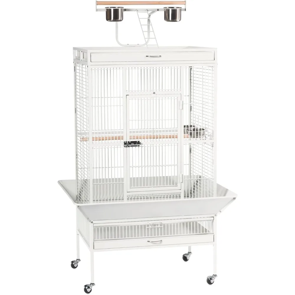 

Prevue Hendryx 3152C Pet Products Wrought Iron Select Bird Cage, Chalk White