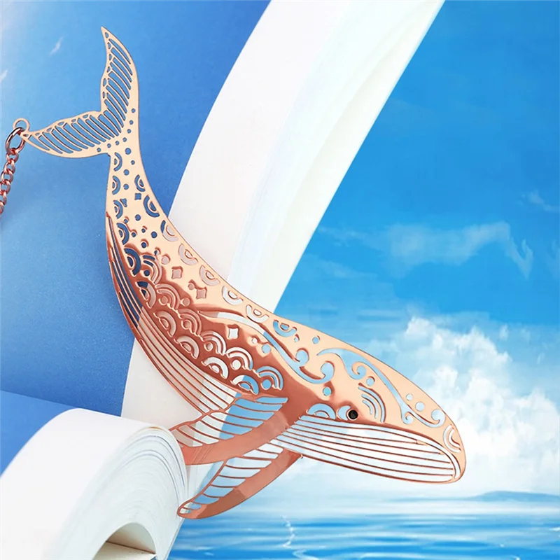 Marque-page baleine en métal, cadeau d'anniversaire pour les amoureux des livres, marque-page en laiton, cadeau de Noël pour la fête des mères