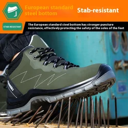 Zapatos de seguridad para hombre, calzado antigolpes, antipinchazos, antiestático, antideslizante, antiquemaduras y antichispa eléctrica